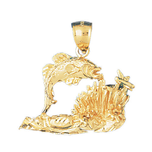 14K GOLD NAUTICAL CHARM - FISH #720