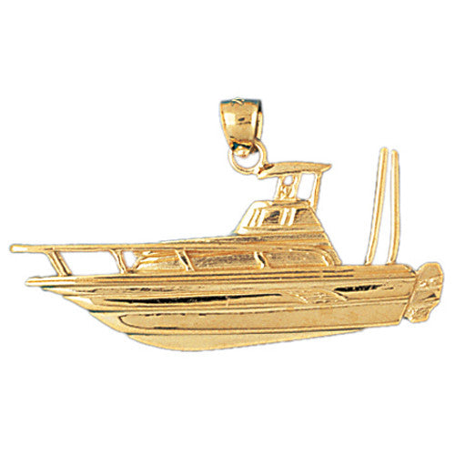14K GOLD NAUTICAL CHARM - FISHING BOAT #1340