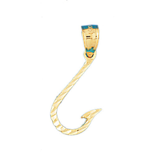 14K GOLD NAUTICAL CHARM - FISHING HOOK #1210
