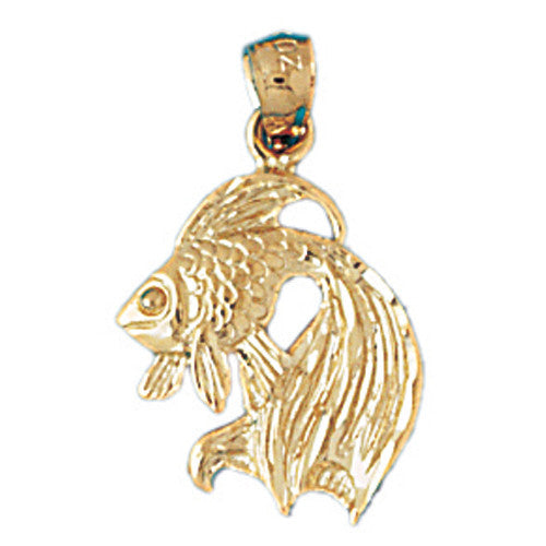 14K GOLD NAUTICAL CHARM - GOLDFISH #1065