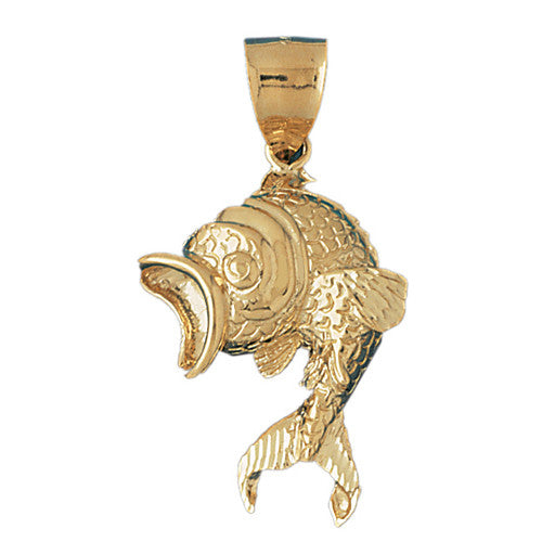 14K GOLD NAUTICAL CHARM - GOLDFISH #575