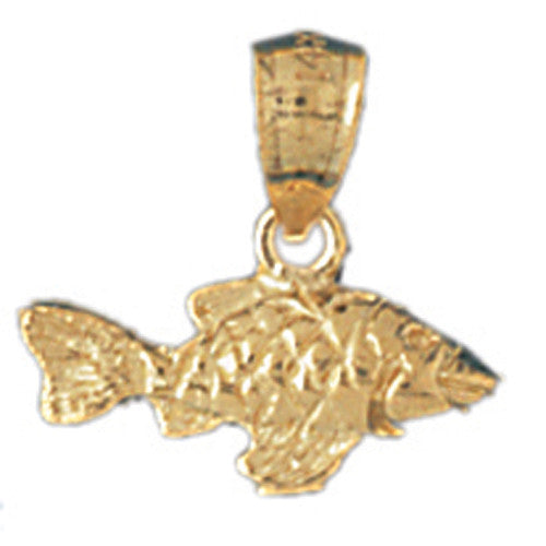 14K GOLD NAUTICAL CHARM - GOLDFISH #586