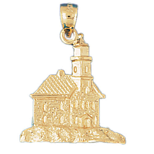 14K GOLD NAUTICAL CHARM - LIGHTHOUSE #1445