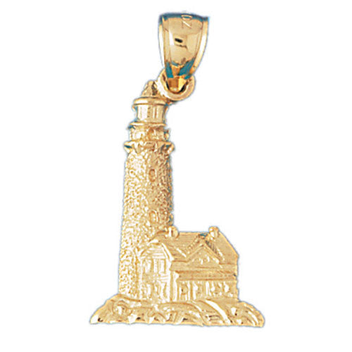 14K GOLD NAUTICAL CHARM - LIGHTHOUSE #1446