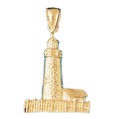 14K GOLD NAUTICAL CHARM - LIGHTHOUSE #1449