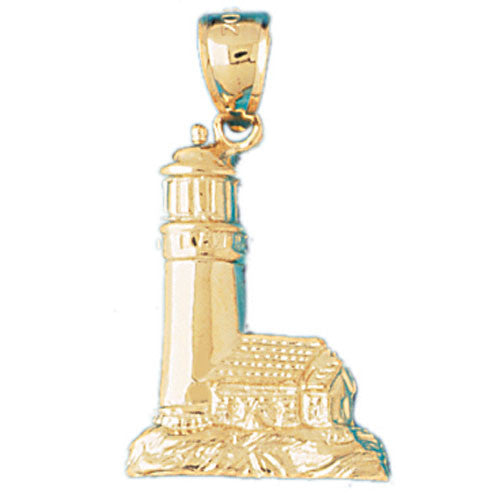 14K GOLD NAUTICAL CHARM - LIGHTHOUSE #1450