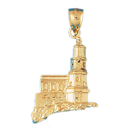 14K GOLD NAUTICAL CHARM - LIGHTHOUSE #1451