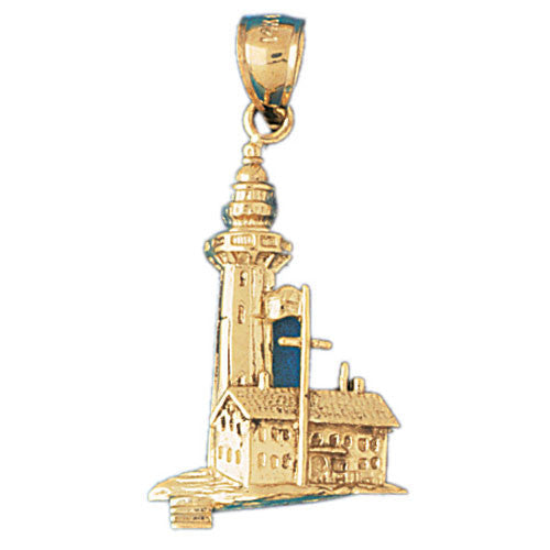 14K GOLD NAUTICAL CHARM - LIGHTHOUSE #1452