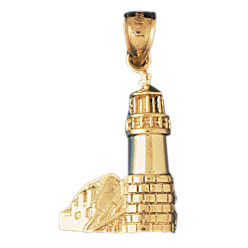 14K GOLD NAUTICAL CHARM - LIGHTHOUSE #1453