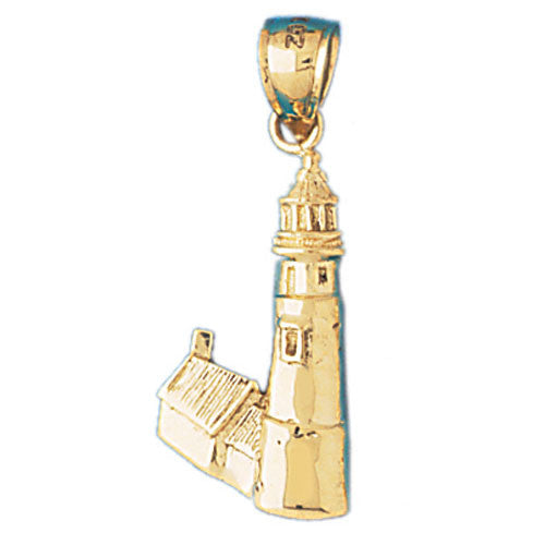 14K GOLD NAUTICAL CHARM - LIGHTHOUSE #1455