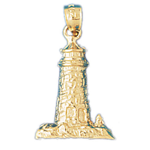 14K GOLD NAUTICAL CHARM - LIGHTHOUSE #1456