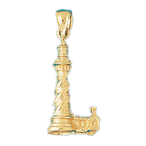 14K GOLD NAUTICAL CHARM - LIGHTHOUSE #1457