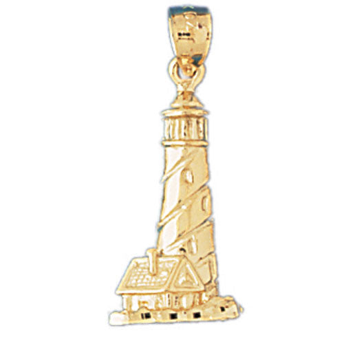 14K GOLD NAUTICAL CHARM - LIGHTHOUSE #1459