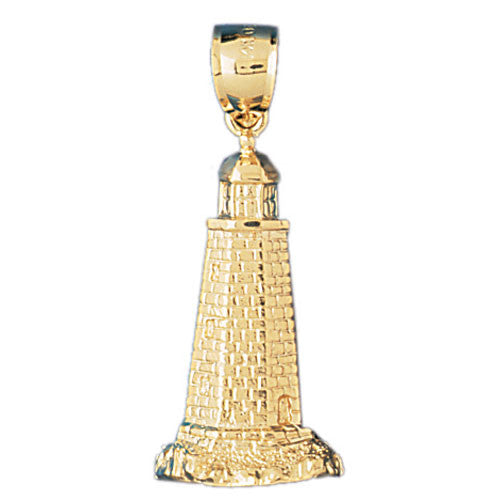 14K GOLD NAUTICAL CHARM - LIGHTHOUSE #1468