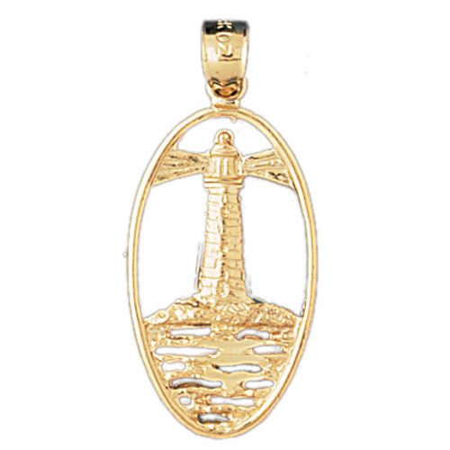 14K GOLD NAUTICAL CHARM - LIGHTHOUSE #1469