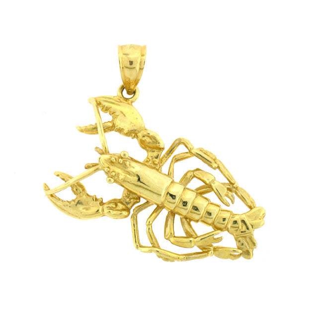 14K GOLD NAUTICAL CHARM - LOBSTER #1037