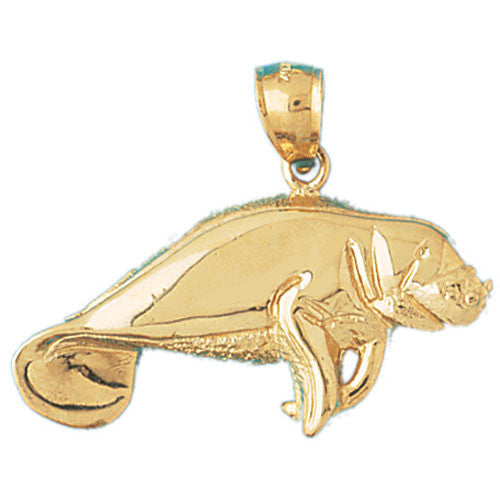 14K GOLD NAUTICAL CHARM - MANATEE #886