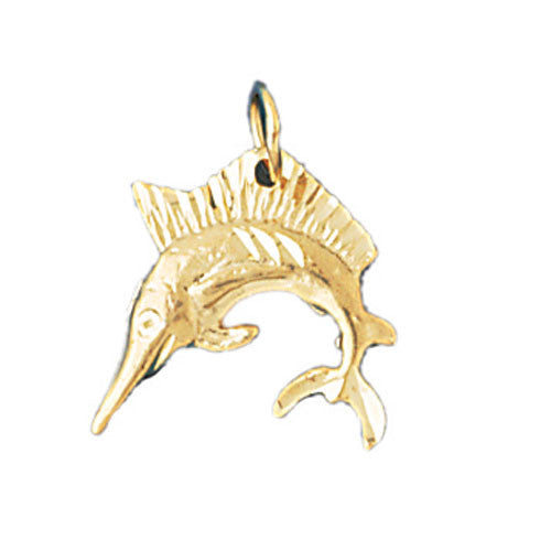 14K GOLD NAUTICAL CHARM - MARLIN #512