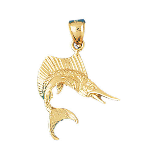 14K GOLD NAUTICAL CHARM - MARLIN #514