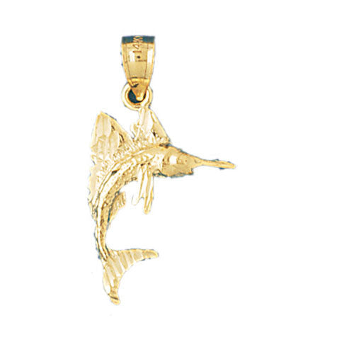 14K GOLD NAUTICAL CHARM - MARLIN #522