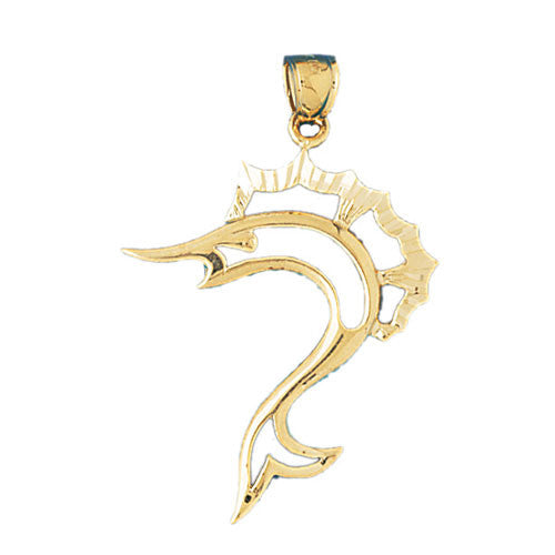 14K GOLD NAUTICAL CHARM - MARLIN #526
