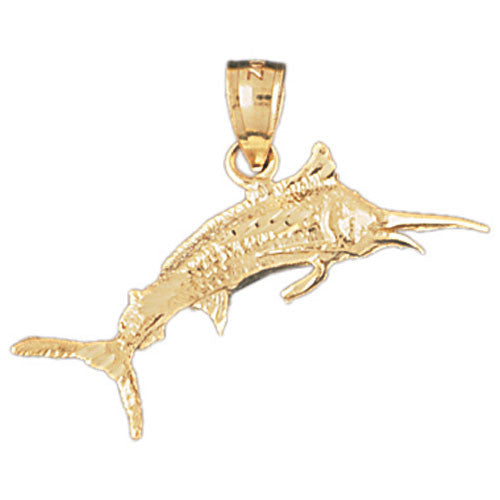 14K GOLD NAUTICAL CHARM - MARLIN #532
