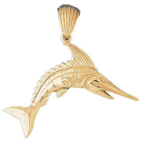 14K GOLD NAUTICAL CHARM - MARLIN #536