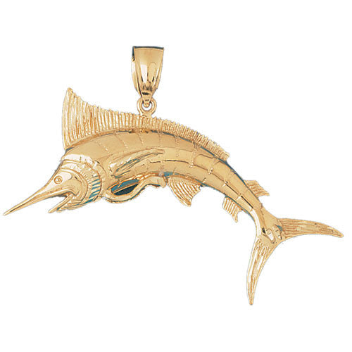 14K GOLD NAUTICAL CHARM - MARLIN #537