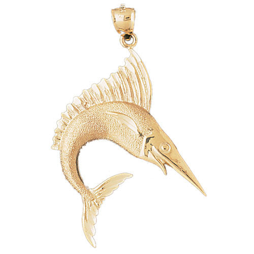 14K GOLD NAUTICAL CHARM - MARLIN #538