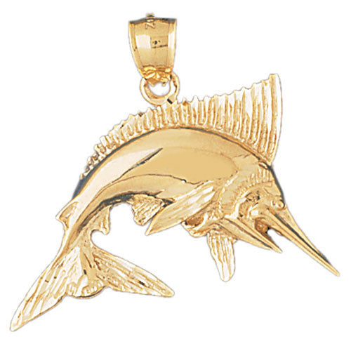 14K GOLD NAUTICAL CHARM - MARLIN #539