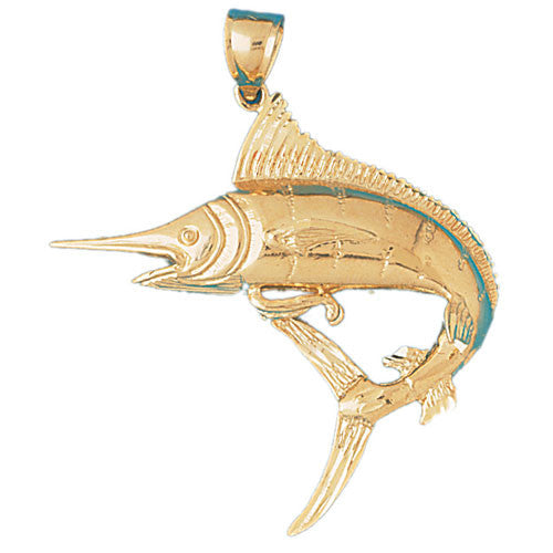 14K GOLD NAUTICAL CHARM - MARLIN #541