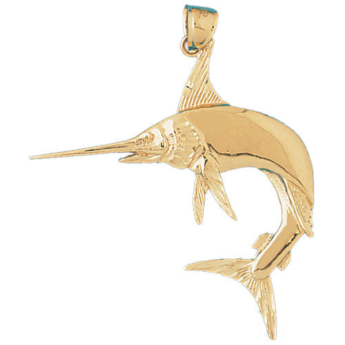 14K GOLD NAUTICAL CHARM - MARLIN #555