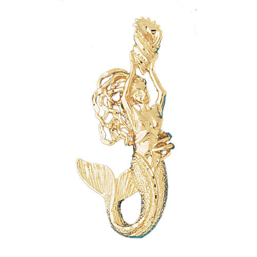 14K GOLD NAUTICAL CHARM - MERMAID #1356