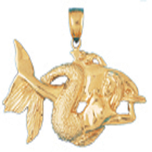 14K GOLD NAUTICAL CHARM - MERMAID #1364