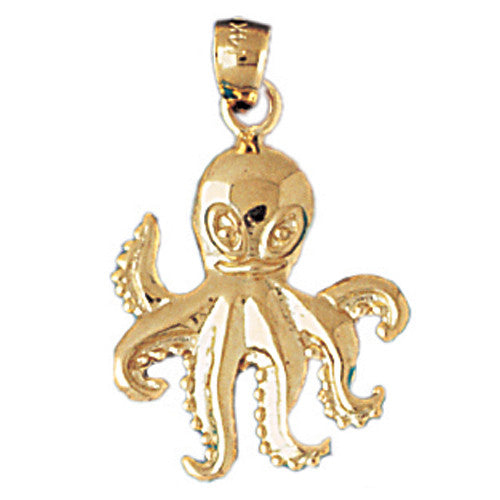 14K GOLD NAUTICAL CHARM - OCTOPUS #1060