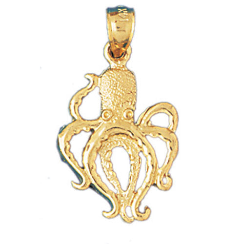 14K GOLD NAUTICAL CHARM - OCTOPUS #334