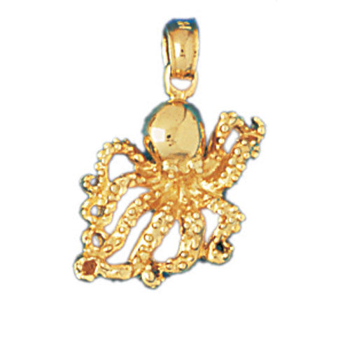 14K GOLD NAUTICAL CHARM - OCTOPUS #336