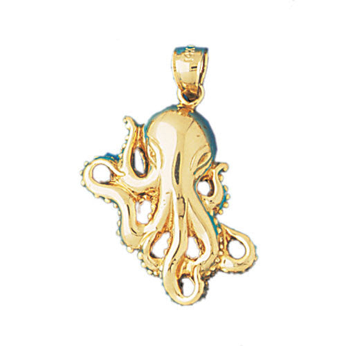 14K GOLD NAUTICAL CHARM - OCTOPUS #338