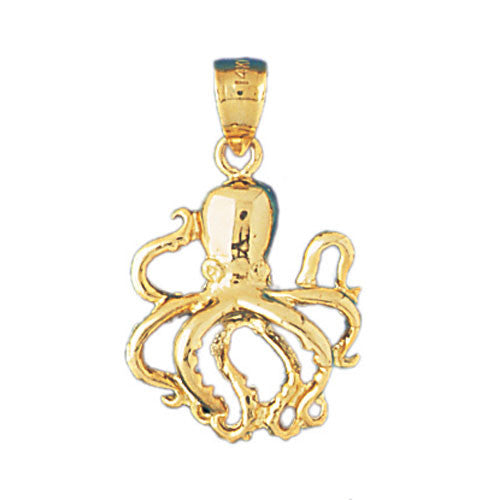 14K GOLD NAUTICAL CHARM - OCTOPUS #340