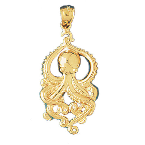 14K GOLD NAUTICAL CHARM - OCTOPUS #341