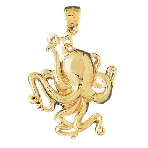 14K GOLD NAUTICAL CHARM - OCTOPUS #342