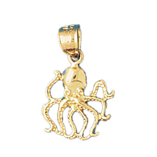 14K GOLD NAUTICAL CHARM - OCTOPUS #343
