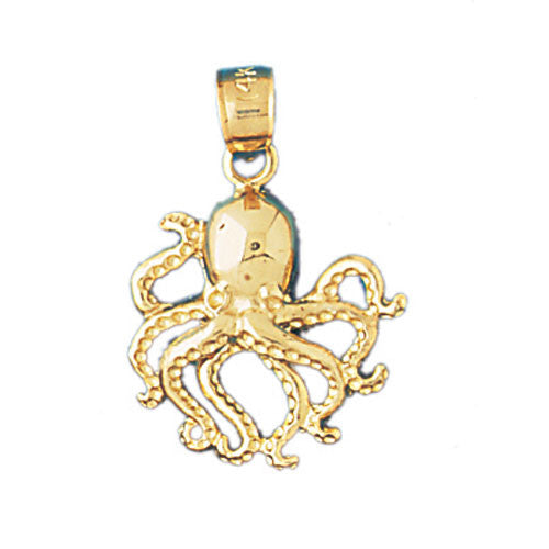 14K GOLD NAUTICAL CHARM - OCTOPUS #344