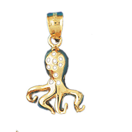 14K GOLD NAUTICAL CHARM - OCTOPUS #345