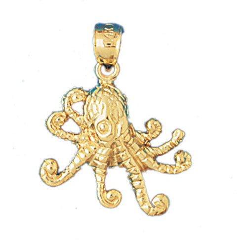 14K GOLD NAUTICAL CHARM - OCTOPUS #347
