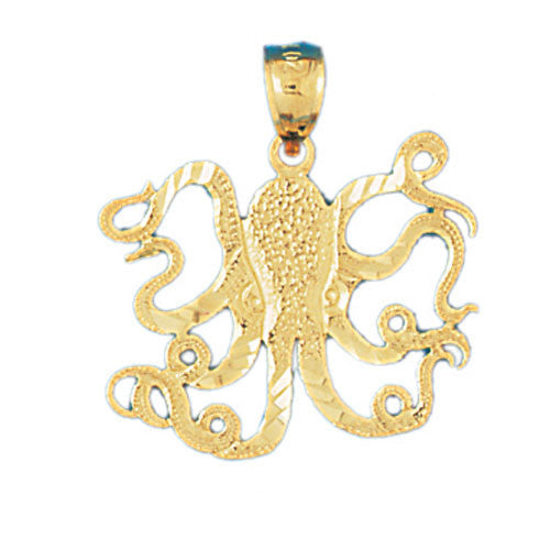 14K GOLD NAUTICAL CHARM - OCTOPUS #348