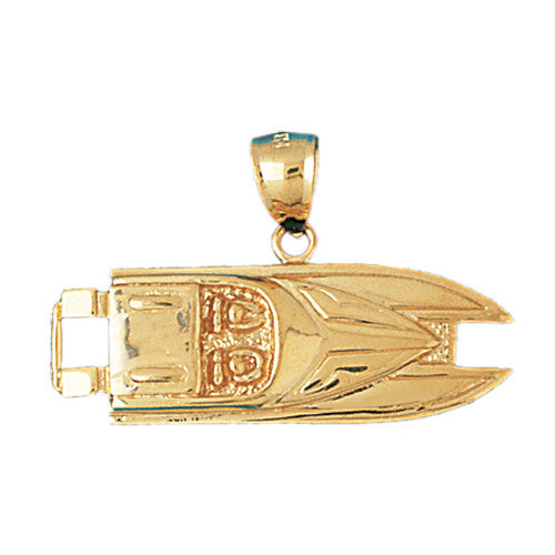 14K GOLD NAUTICAL CHARM - RACING BOAT #1326