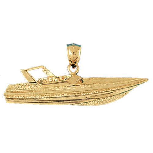 14K GOLD NAUTICAL CHARM - RACING BOAT #1329