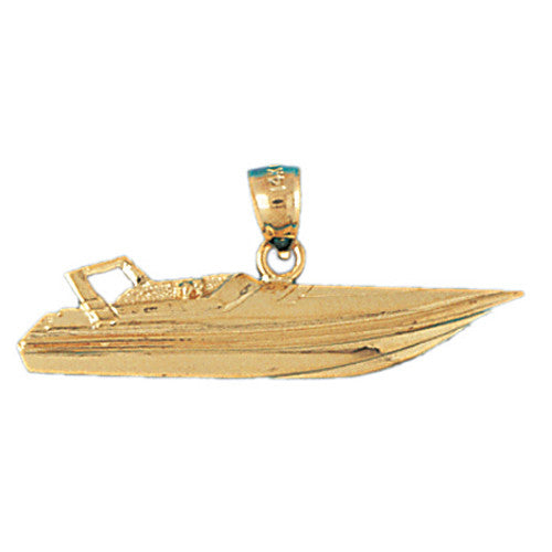14K GOLD NAUTICAL CHARM - RACING BOAT #1330