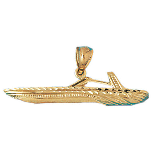 14K GOLD NAUTICAL CHARM - RACING BOAT #1331